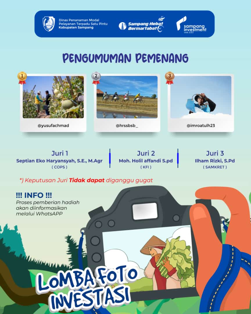 Pengumuman Pemenang SAMPANG TALENT SEARCH dan Lomba Foto Investasi 1 Flayer Pengumuman pemenang